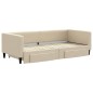 vidaXL Divano Letto Estraibile con Cassetti Crema 90x200 cm in Tessuto