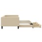 vidaXL Divano Letto Estraibile con Cassetti Crema 90x200 cm in Tessuto