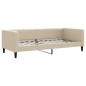 vidaXL Divano Letto Estraibile con Cassetti Crema 90x200 cm in Tessuto