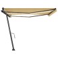 Tenda da Sole Retrattile Manuale LED 450x300 cm Gialla e Bianca Tenda da Sole Retrattile Manuale LED 450x300 cm Gialla e Bianca
