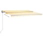 Tenda da Sole Retrattile Manuale LED 450x300 cm Gialla e Bianca Tenda da Sole Retrattile Manuale LED 450x300 cm Gialla e Bianca