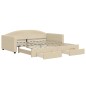 vidaXL Divano Letto Estraibile con Cassetti Crema 100x200cm in Tessuto vidaXL Divano Letto Estraibile con Cassetti Crema 100x200cm in Tessuto