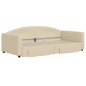 vidaXL Divano Letto Estraibile con Cassetti Crema 100x200cm in Tessuto vidaXL Divano Letto Estraibile con Cassetti Crema 100x200cm in Tessuto