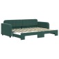 vidaXL Divano Letto con Letto Estraibile Verde Scuro 80x200cm Velluto