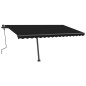 Tenda da Sole Retrattile Manuale con LED 450x300 cm Antracite Tenda da Sole Retrattile Manuale con LED 450x300 cm Antracite