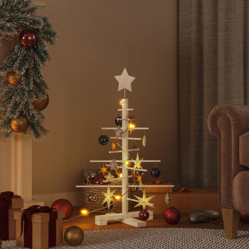 vidaXL Albero di Natale Decorativo in Legno 75 cm Legno Massello Pino vidaXL Albero di Natale Decorativo in Legno 75 cm Legno Massello Pino