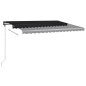 Tenda da Sole Retrattile Manuale con LED 450x300 cm Antracite Tenda da Sole Retrattile Manuale con LED 450x300 cm Antracite
