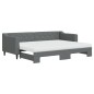 vidaXL Divano Letto Estraibile Materassi Grigio Scuro 80x200cm Tessuto vidaXL Divano Letto Estraibile Materassi Grigio Scuro 80x200cm Tessuto