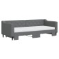 vidaXL Divano Letto Estraibile Materassi Grigio Scuro 80x200cm Tessuto vidaXL Divano Letto Estraibile Materassi Grigio Scuro 80x200cm Tessuto