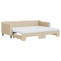 vidaXL Divano Letto Estraibile con Materassi Crema 80x200 cm Tessuto vidaXL Divano Letto Estraibile con Materassi Crema 80x200 cm Tessuto