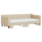 vidaXL Divano Letto Estraibile con Materassi Crema 80x200 cm Tessuto vidaXL Divano Letto Estraibile con Materassi Crema 80x200 cm Tessuto