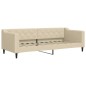 vidaXL Divano Letto Estraibile con Materassi Crema 80x200 cm Tessuto vidaXL Divano Letto Estraibile con Materassi Crema 80x200 cm Tessuto