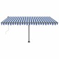 Tenda da Sole Autoportante Automatica 450x300 cm Blu Bianca Tenda da Sole Autoportante Automatica 450x300 cm Blu Bianca