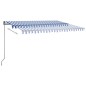 Tenda da Sole Autoportante Automatica 450x300 cm Blu Bianca Tenda da Sole Autoportante Automatica 450x300 cm Blu Bianca