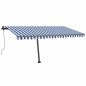 Tenda Automatica con Sensore Vento e LED 450x300 cm Blu Bianca Tenda Automatica con Sensore Vento e LED 450x300 cm Blu Bianca