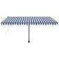 Tenda Automatica con Sensore Vento e LED 450x300 cm Blu Bianca Tenda Automatica con Sensore Vento e LED 450x300 cm Blu Bianca