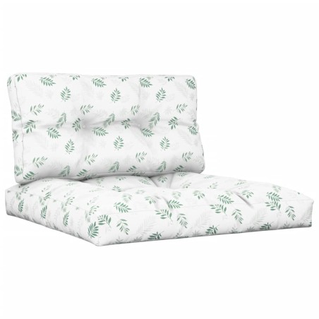 vidaXL Cuscini per Pallet 2 pz Motivo a Foglie Tessuto
