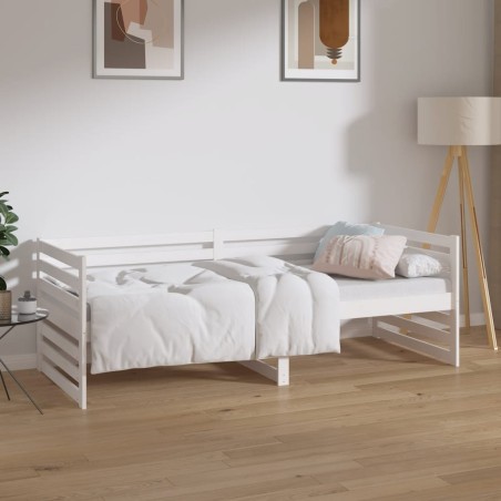 vidaXL Dormeuse Bianca 80x200 cm in Legno Massello di Pino