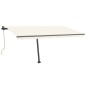 Tenda Automatica con Sensore Vento e LED 450x300 cm Crema Tenda Automatica con Sensore Vento e LED 450x300 cm Crema