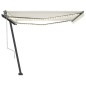 Tenda Automatica con Sensore Vento e LED 450x300 cm Crema Tenda Automatica con Sensore Vento e LED 450x300 cm Crema