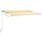 Tenda Automatica con Sensore Vento LED 450x300 cm Gialla Bianca Tenda Automatica con Sensore Vento LED 450x300 cm Gialla Bianca