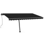 vidaXL Tenda Automatica con Sensore Vento e LED 450x300 cm Antracite vidaXL Tenda Automatica con Sensore Vento e LED 450x300 cm Antracite