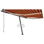 vidaXL Tenda Automatica Sensore Vento e LED 450x300 cm Arancio Marrone vidaXL Tenda Automatica Sensore Vento e LED 450x300 cm Arancio Marrone