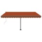 vidaXL Tenda Automatica Sensore Vento e LED 450x300 cm Arancio Marrone vidaXL Tenda Automatica Sensore Vento e LED 450x300 cm Arancio Marrone