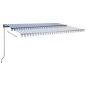 Tenda Automatica Sensore Vento e LED 500x300 cm Blu e Bianca Tenda Automatica Sensore Vento e LED 500x300 cm Blu e Bianca
