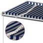 Tenda Automatica Sensore Vento e LED 500x300 cm Blu e Bianca Tenda Automatica Sensore Vento e LED 500x300 cm Blu e Bianca