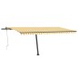 Tenda Automatica Sensore Vento e LED 500x300 cm Gialla Bianca Tenda Automatica Sensore Vento e LED 500x300 cm Gialla Bianca
