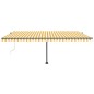 Tenda Automatica Sensore Vento e LED 500x300 cm Gialla Bianca Tenda Automatica Sensore Vento e LED 500x300 cm Gialla Bianca
