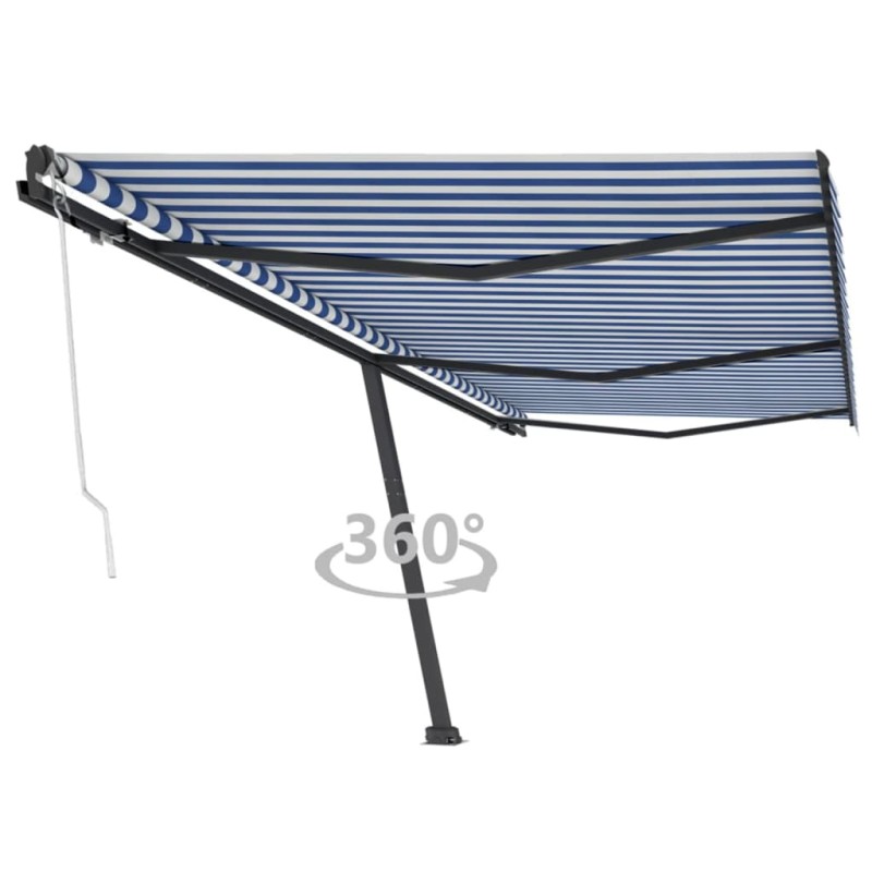 Tenda da Sole Autoportante Automatica 600x300 cm Blu Bianca Tenda da Sole Autoportante Automatica 600x300 cm Blu Bianca