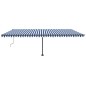 vidaXL Tenda Automatica con Sensore Vento e LED 600x300 cm Blu Bianca vidaXL Tenda Automatica con Sensore Vento e LED 600x300 cm Blu Bianca