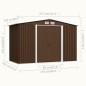 vidaXL Capanno Attrezzi da Giardino Marrone 257x205x178 cm in Acciaio