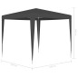 vidaXL Gazebo Professionale 2,5x2,5 m Antracite 90 g/m² vidaXL Gazebo Professionale 2,5x2,5 m Antracite 90 g/m²