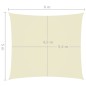 vidaXL Parasole a Vela Oxford Rettangolare 5x6 m Crema vidaXL Parasole a Vela Oxford Rettangolare 5x6 m Crema