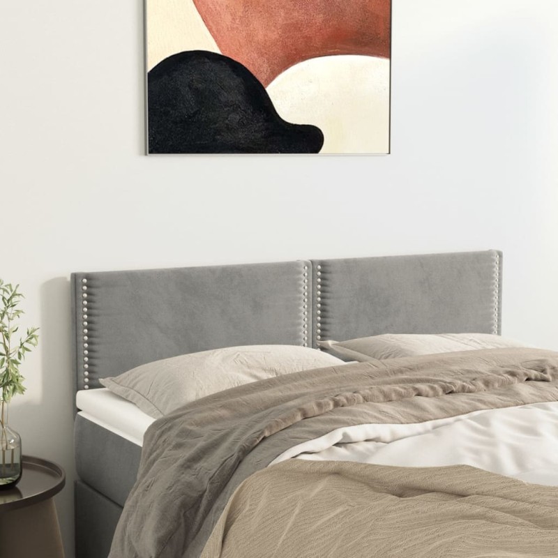 vidaXL Testiere 2 pz Grigio Chiaro 72x5x78/88 cm in Velluto vidaXL Testiere 2 pz Grigio Chiaro 72x5x78/88 cm in Velluto