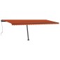 Tenda Automatica Sensore Vento e LED 600x300 cm Arancio Marrone Tenda Automatica Sensore Vento e LED 600x300 cm Arancio Marrone