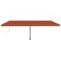 Tenda Automatica Sensore Vento e LED 600x300 cm Arancio Marrone Tenda Automatica Sensore Vento e LED 600x300 cm Arancio Marrone