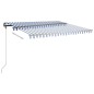 vidaXL Tenda Retrattile Manuale con Palo 400x350 cm Blu/Bianco vidaXL Tenda Retrattile Manuale con Palo 400x350 cm Blu/Bianco
