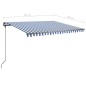 vidaXL Tenda Retrattile Manuale con Palo 400x350 cm Blu/Bianco vidaXL Tenda Retrattile Manuale con Palo 400x350 cm Blu/Bianco