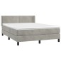 vidaXL Giroletto a Molle con Materasso Grigio Chiaro 140x200cm Velluto