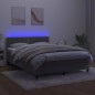vidaXL Letto a Molle Materasso e LED Grigio Chiaro 140x200 cm Velluto vidaXL Letto a Molle Materasso e LED Grigio Chiaro 140x200 cm Velluto