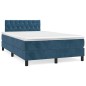 vidaXL Giroletto a Molle con Materasso Blu Scuro 120x200 cm in Velluto