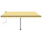 vidaXL Tenda da Sole Autoportante Manuale 400x350 cm Gialla Bianca vidaXL Tenda da Sole Autoportante Manuale 400x350 cm Gialla Bianca
