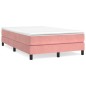 vidaXL Giroletto a Molle con Materasso Rosa 120x200 cm in Velluto
