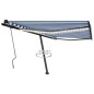 vidaXL Tenda da Sole Retrattile Manuale con LED 400x350 cm Blu Bianco vidaXL Tenda da Sole Retrattile Manuale con LED 400x350 cm Blu Bianco