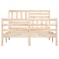 vidaXL Giroletto 135x190 cm Double in legno Massello vidaXL Giroletto 135x190 cm Double in legno Massello
