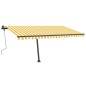 Tenda da Sole Retrattile Manuale LED 400x350 cm Gialla Bianca